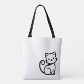 Eenvoudige Schattige Kat Tote Bag (Achterkant)