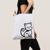 Eenvoudige Schattige Kat Tote Bag (Dichtbij)