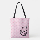 Eenvoudige Schattige Kat Tote Bag (Achterkant)