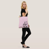 Eenvoudige Schattige Kat Tote Bag (Op model)