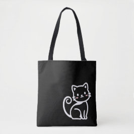 Eenvoudige Schattige Kat Tote Bag