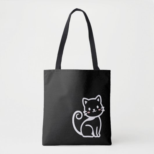 Eenvoudige Schattige Kat Tote Bag (Voorkant)