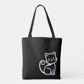 Eenvoudige Schattige Kat Tote Bag (Achterkant)
