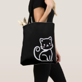 Eenvoudige Schattige Kat Tote Bag (Dichtbij)