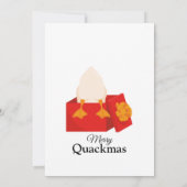 Eenvoudige schattige Kerst Eend in doos schattig g Kaart (Achterkant)