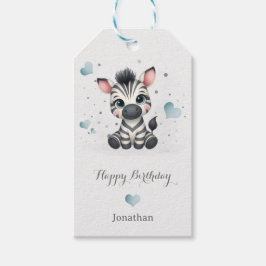 Eenvoudige schattige kleine cartoonzebra cadeaulabel