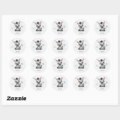 Eenvoudige schattige kleine cartoonzebra ronde sticker (Vel)