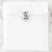 Eenvoudige schattige kleine cartoonzebra ronde sticker (Tas)