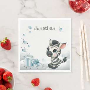 Eenvoudige schattige kleine cartoonzebra  servet