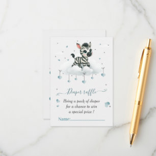 Eenvoudige schattige kleine zebra baby shower informatiekaartje