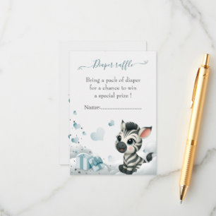 Eenvoudige schattige kleine zebra baby shower informatiekaartje