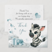 Eenvoudige schattige kleine zebra bedankkaart (Voorkant / Achterkant)