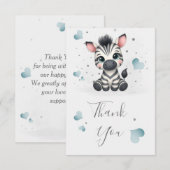 Eenvoudige schattige kleine zebra bedankkaart (Voorkant / Achterkant)