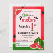 Eenvoudige schattige moderne One in a Melon 1st Bi Kaart (Voorkant)