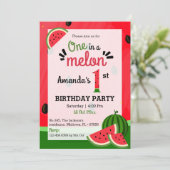 Eenvoudige schattige moderne One in a Melon 1st Bi Kaart (Staand voorkant)