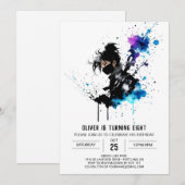 Eenvoudige Schattige Ninja Boy digitale verjaardag Kaart (Voorkant / Achterkant)