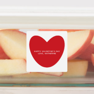 Eenvoudige schattige rode hart aangepaste tekst Va Labels