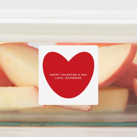 Eenvoudige schattige rode hart aangepaste tekst Va Labels (Aangebracht)