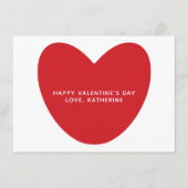 Eenvoudige schattige rode hart aangepaste Valentij Informatiekaartje (Voorkant)
