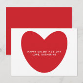 Eenvoudige schattige rode hart aangepaste Valentij Informatiekaartje (Voorkant / Achterkant)