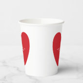 Eenvoudige schattige rode hart aangepaste Valentij Papieren Bekers (Links)