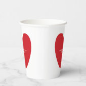 Eenvoudige schattige rode hart aangepaste Valentij Papieren Bekers (Rechts)