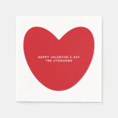 Eenvoudige schattige rode hart aangepaste Valentij Servet (Voorkant)