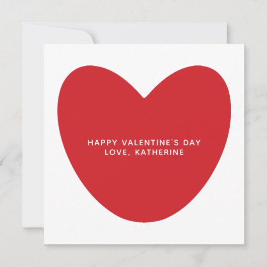 Eenvoudige schattige rode hart gepersonaliseerde V (Voorkant)
