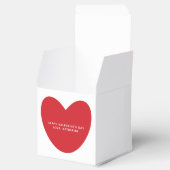 Eenvoudige schattige rode hart gepersonaliseerde V Bedankdoosjes (Geopend)