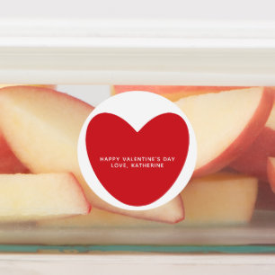 Eenvoudige schattige rode hart gepersonaliseerde V Labels