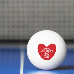 Eenvoudige schattige rode hart gepersonaliseerde V Pingpongbal