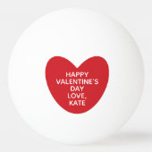 Eenvoudige schattige rode hart gepersonaliseerde V Pingpongbal (Voorkant)