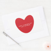 Eenvoudige schattige rode hart gepersonaliseerde V Rechthoekige Sticker (Envelop)