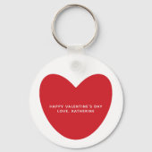 Eenvoudige schattige rode hart gepersonaliseerde V Sleutelhanger (Voorkant)
