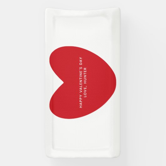 Eenvoudige schattige rode hart gepersonaliseerde V Spandoek (Verticaal)