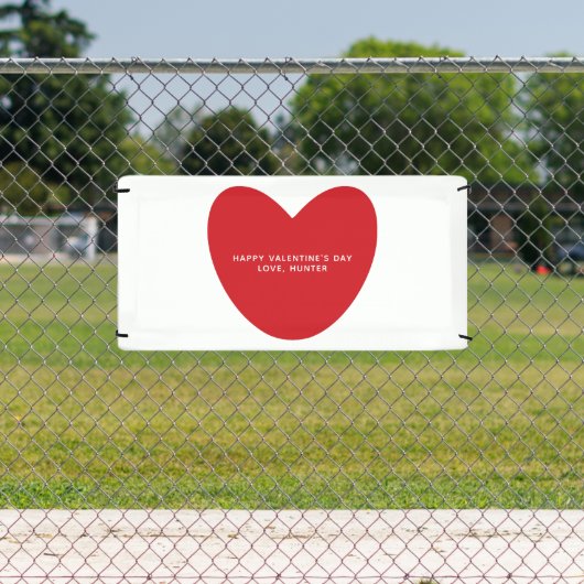 Eenvoudige schattige rode hart gepersonaliseerde V Spandoek (Insitu)