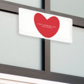 Eenvoudige schattige rode hart gepersonaliseerde V Spandoek (Buitenkant Gebouw)