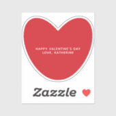 Eenvoudige schattige rode hart gepersonaliseerde V Sticker (Vel)