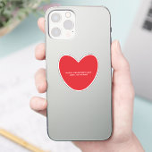 Eenvoudige schattige rode hart gepersonaliseerde V Sticker (Telefoon)