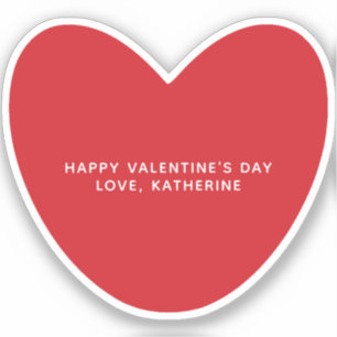 Eenvoudige schattige rode hart gepersonaliseerde V Sticker