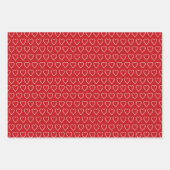Eenvoudige schattige rode witte harten patroon Val Inpakpapier Vel (Voorkant)