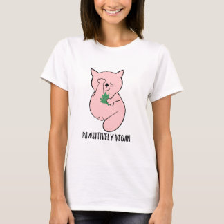 Eenvoudige schattige vegetarische grappige kat t-shirt