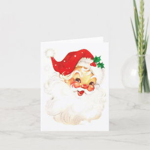 Eenvoudige Schattige Vintage Kerstman Kerstmis Feestdagen Kaart