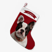 Eenvoudige Schattigee Aangepaste Foto Huisdier Hon Kleine Kerstsok (Voorkant (Hangend))