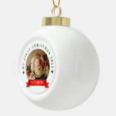 Eenvoudige Schattigee Baby's Eerste Kerst Custom N Keramische Bal Ornament (Rechts)