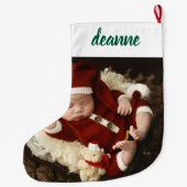 Eenvoudige Schattigee Baby's Eerste Kerstmis 1 Fot Grote Kerstsok (Achterkant)