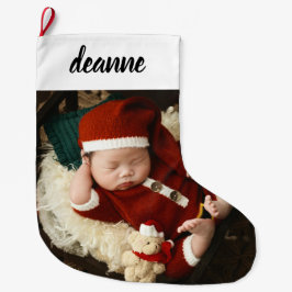 Eenvoudige Schattigee Baby's Eerste Kerstmis 1 Fot Grote Kerstsok