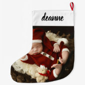 Eenvoudige Schattigee Baby's Eerste Kerstmis 1 Fot Grote Kerstsok (Achterkant)