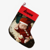 Eenvoudige Schattigee Baby's Eerste Kerstmis 1 Fot Grote Kerstsok (Voorkant (Hangend))