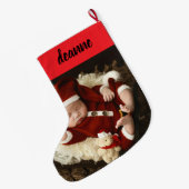 Eenvoudige Schattigee Baby's Eerste Kerstmis 1 Fot Grote Kerstsok (Achterkant (Hangend))